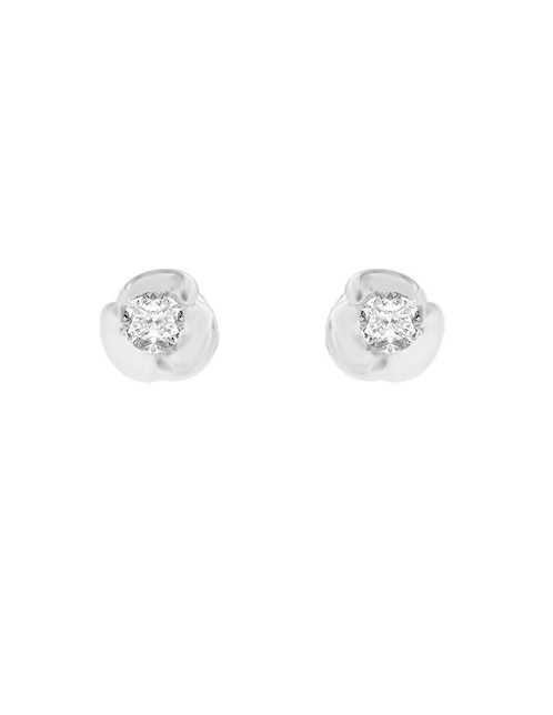 Broqueles de flor Rady de oro con acabado brillante diamante 1