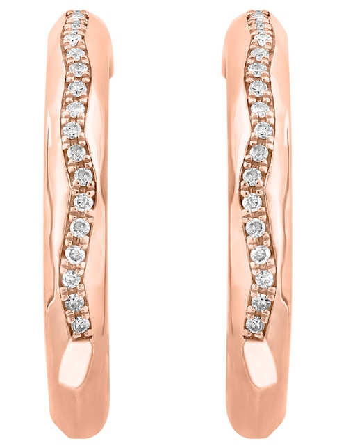 Aretes Effy de oro con acabado pavé diamante