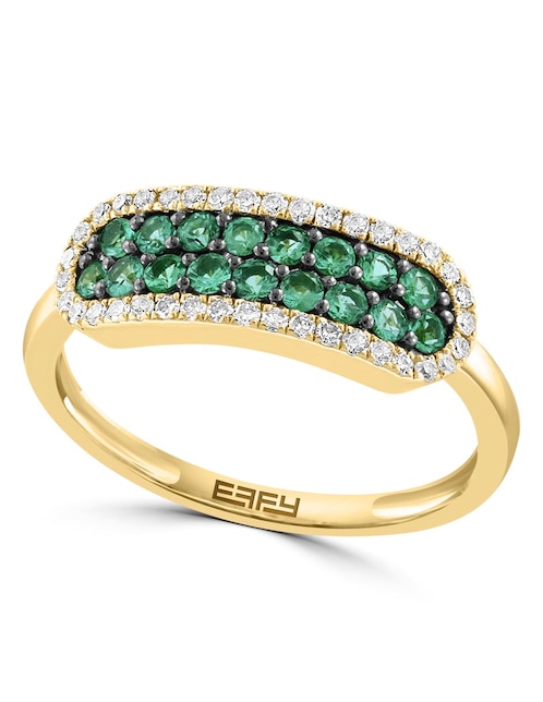 Anillo 14 k de oro esmeralda pulido 1