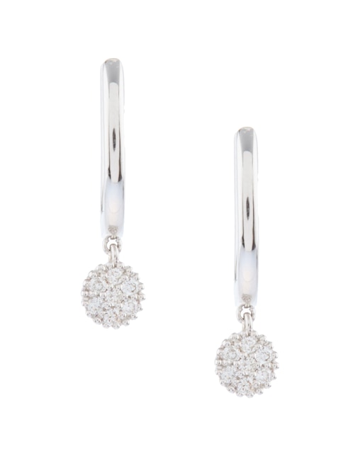 Huggies de oro 14 k con acabado brillante diamante 1