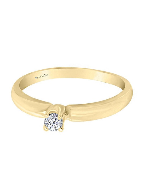 Solitario "de" oro 14 k klamore diamante
