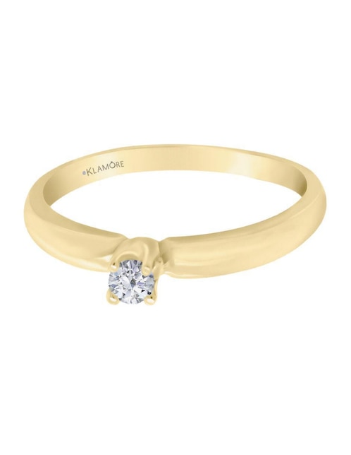 Solitario "de" oro 14 k klamore diamante