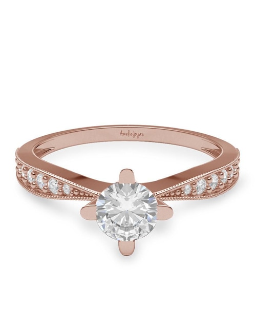 Anillo de compromiso de oro 14 k 1