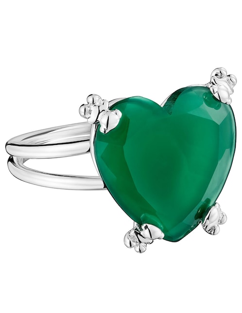 Anillo de corazón Tous Color Pills P 925 de plata calcedonia brillante
