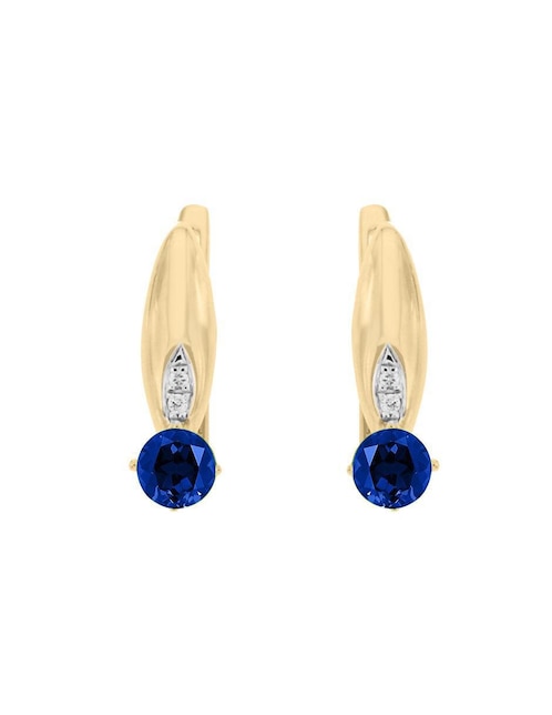 Aretes Fascinare Lunetta de oro con acabado brillante zafiro y diamante