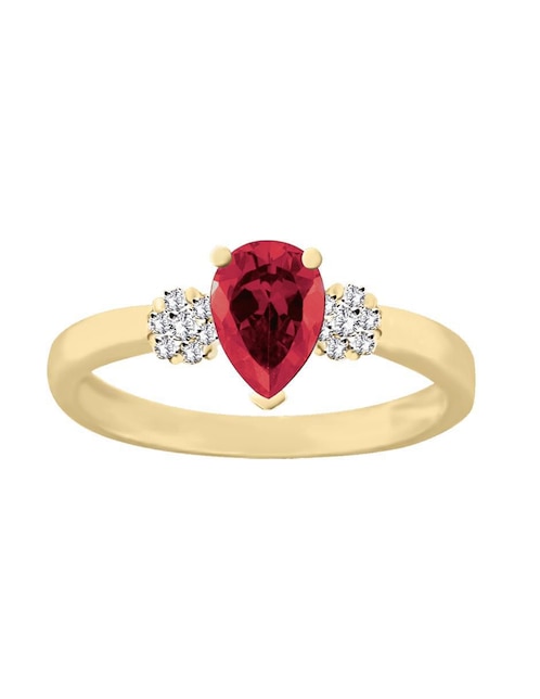 Anillo Fascinare Fancy 14 k de oro rubí y diamante pulido