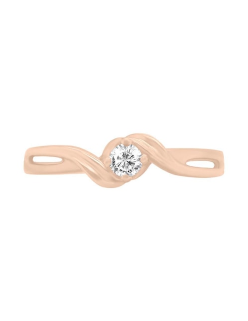 Solitario de oro 14 k Maka diamante 1