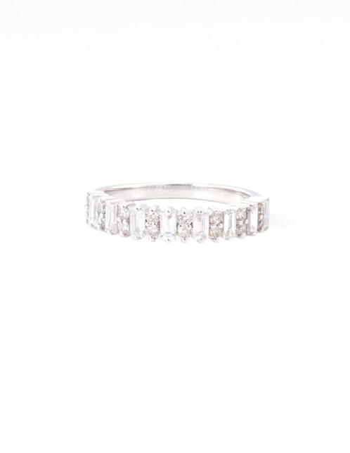 Anillo Dalila 14 k de oro blanco diamante pulido 1