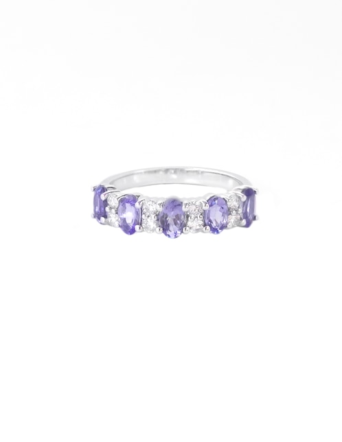 Anillo Dalila 14 k de oro blanco diamante pulido 1