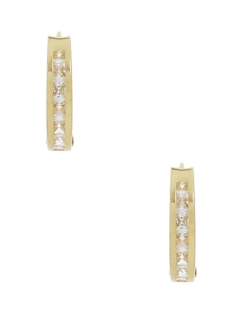 Aretes redondos de oro con acabado pavé zirconia 1