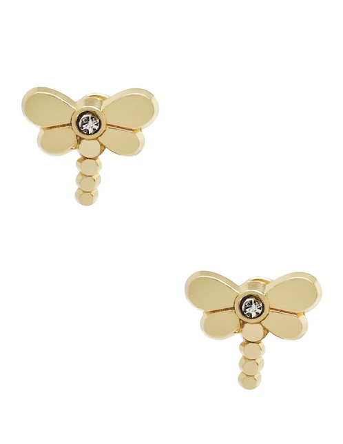 Broqueles de libélula de oro zirconia 1