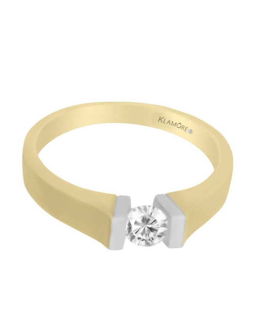 Solitario "de" oro 14 k klamore diamante