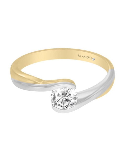 Solitario "de" oro 14 k klamore diamante