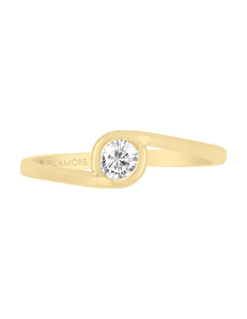 Solitario "de" oro 14 k klamore diamante