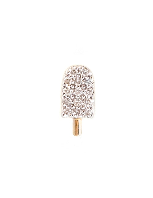 Piercing de paleta Popsicle de oro con acabado pavé diamante 1
