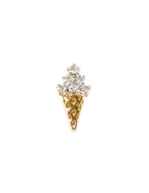 Piercing de helado Ice Cream de oro con acabado pavé diamante 1