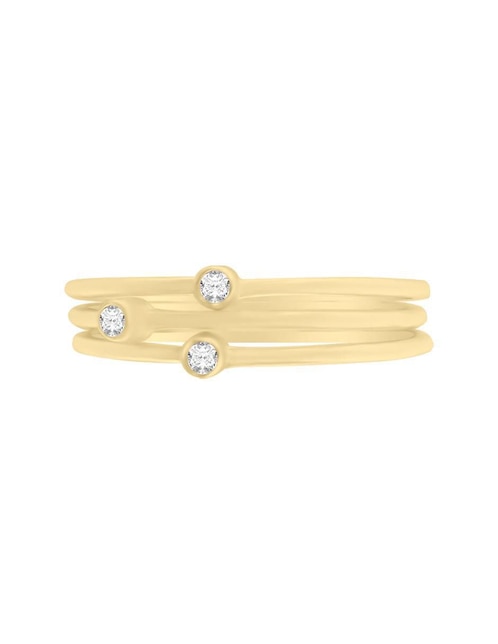 Anillo Fianelli New Day 14 k de oro diamante pulido