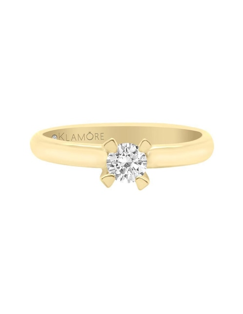 Solitario "de" oro 14 k klamore diamante