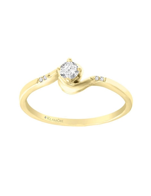 Solitario "de" oro 14 k klamore diamante