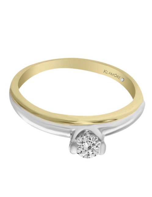 Solitario "de" oro 14 k klamore diamante