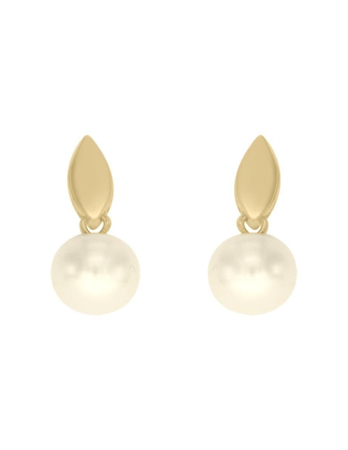 Aretes Fianelli Teles de oro con acabado brillante perla