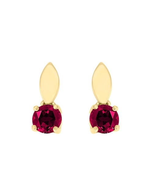 Aretes Fascinare Sigrid de oro con acabado brillante rubí