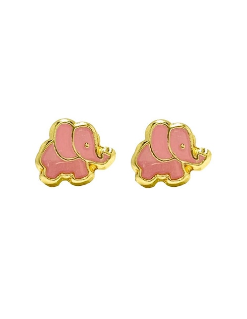 Broqueles de elefante de oro 10 K con acabado lustre Broqueles de elefante de oro 10 K con acabado lustre