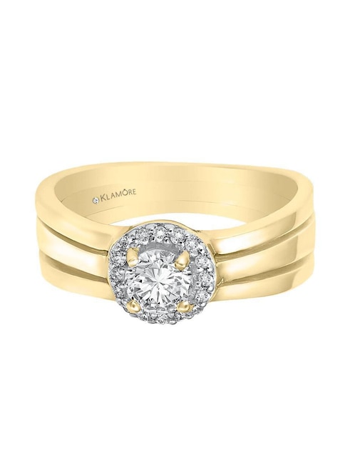 Solitario "de" oro 14 k klamore diamante