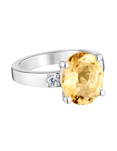 Anillo Tous Basic Colors P 925 de plata citrina y diamante brillante