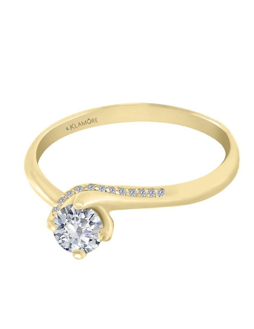 Solitario "de" oro 14 k klamore diamante