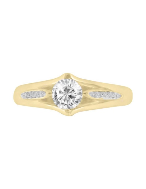 Solitario "de" oro 14 k klamore diamante