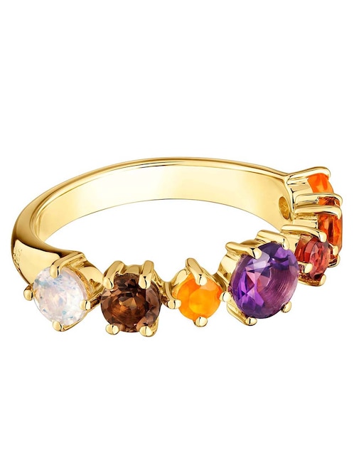 Anillo Tous Sugar Party de plata P 925 amatista y cuarzo con acabado baño de oro