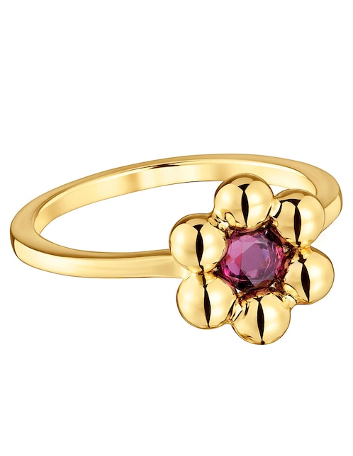 Anillo de flor Tous Sugar Party de plata P 925 rodolita con acabado baño de oro