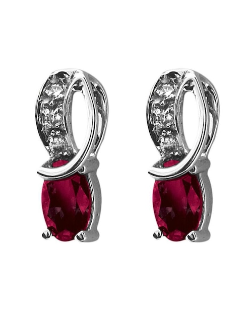 Aretes Fascinare Charisse de oro con acabado brillante rubí