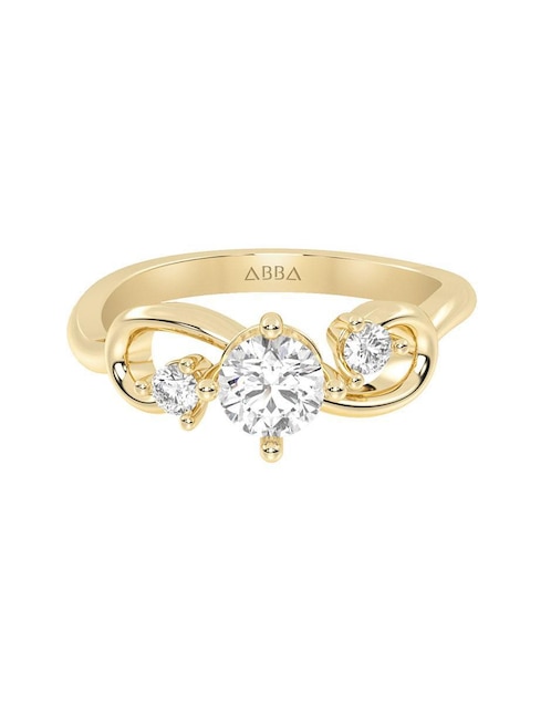 Anillo de compromiso "de" oro 10 k abba joyas sin familia o colección zirconia