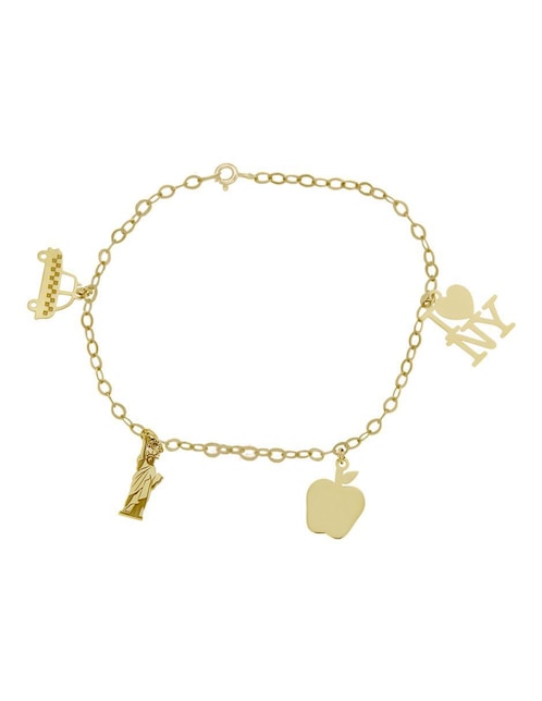 Pulsera Klamore de oro 14 K Paisaje New York con acabado brillante