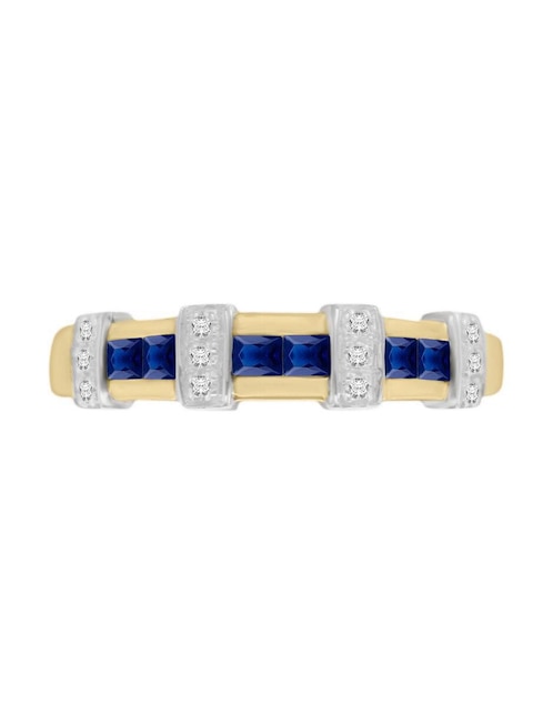 Anillo Fascinare Luisiana 14 k de oro amarillo zafiro y diamante brillante