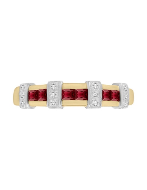 Anillo Fascinare Luisiana 14 k de oro amarillo rubí y diamante brillante