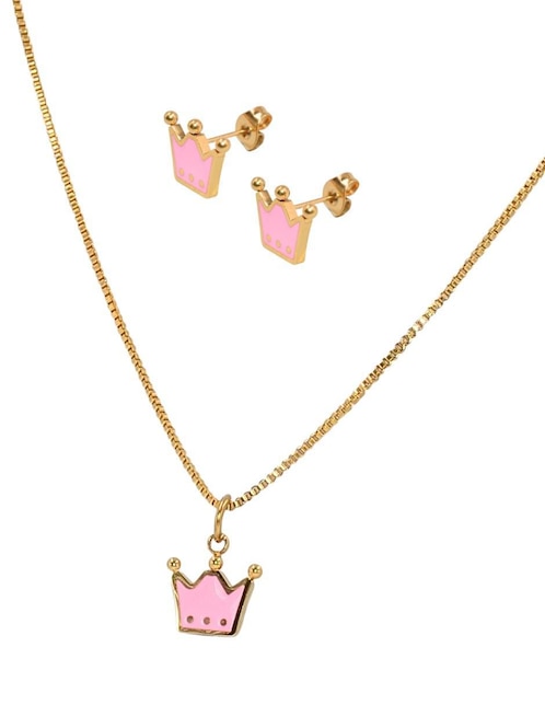 Aretes y collar de corona Yoiko Royal Princess