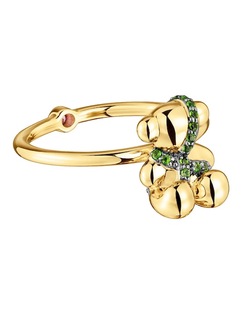 Anillo de oso Tous Lligat cromodiópsido baño de oro
