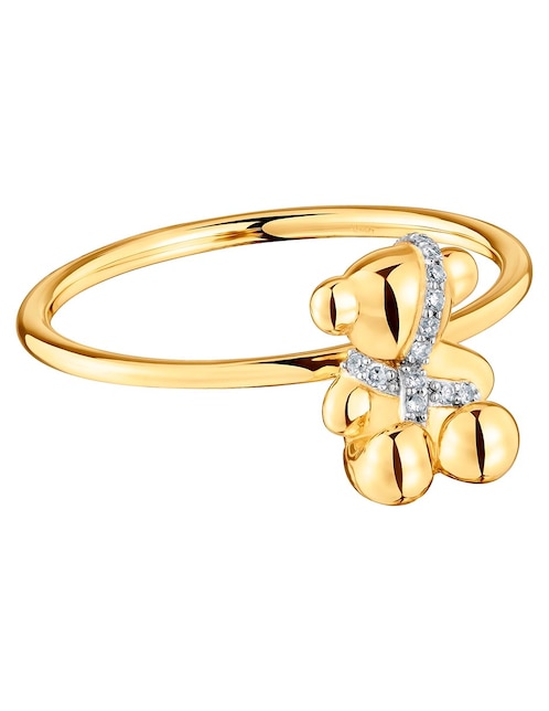 Anillo de oso Tous Lligat 18 k de oro diamante brillante