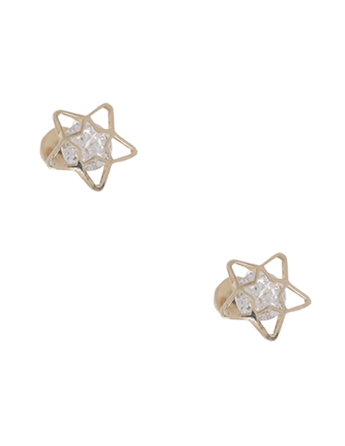 Broqueles de estrella Casal de oro con acabado brillante zirconia