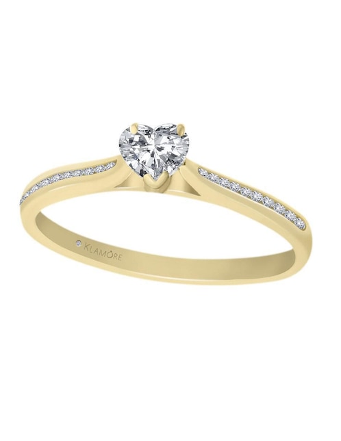 Solitario "de" oro 14 k klamore diamante
