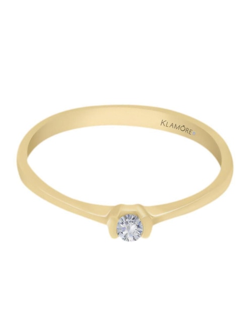 Solitario "de" oro 14 k klamore diamante