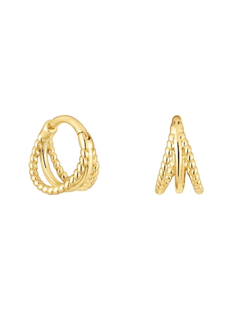 Aretes circulares de oro amarillo con acabado espejo