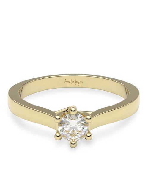 Solitario "de" oro 14 k amelie joyas diamante