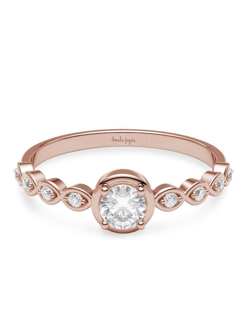 Anillo de compromiso de oro 14 k diamante 1