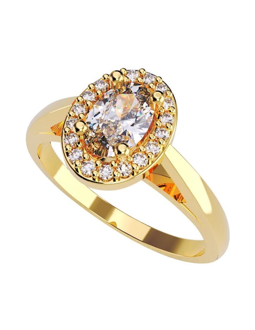 Anillo de compromiso de oro 14 k Amore Mio zirconia