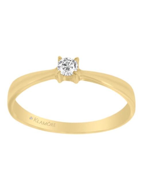 Solitario "de" oro 14 k klamore diamante