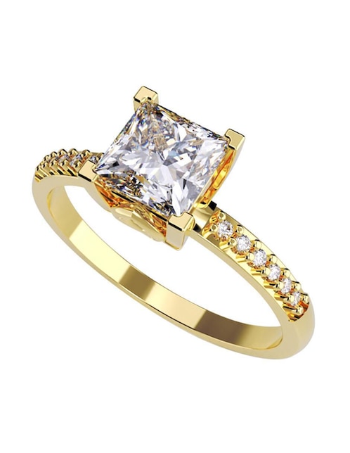 Anillo de compromiso de oro 14 k Amore Mio zirconia